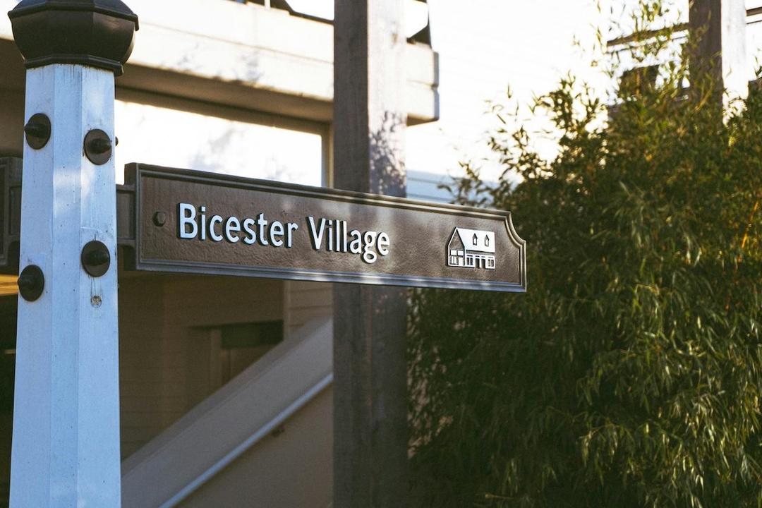 Bicester village signpost